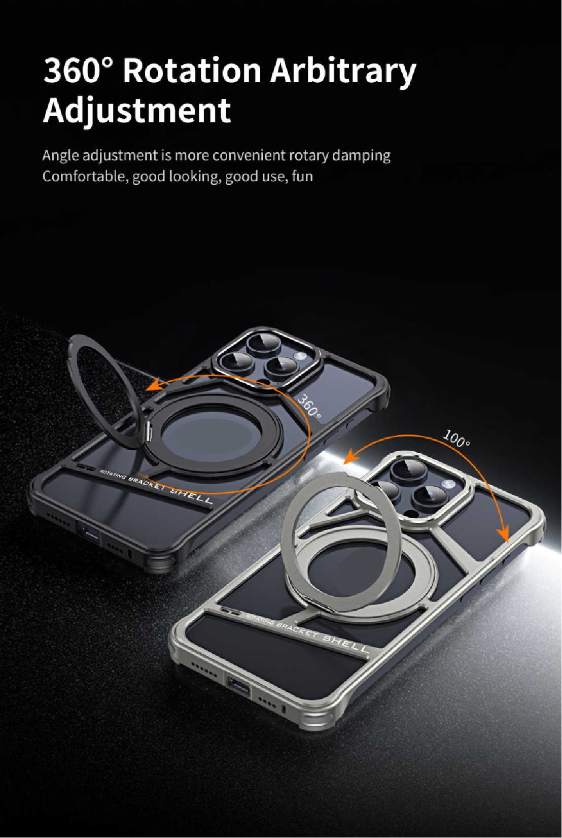 Magnetic Heat Dissipation Metal Rotating Stand Phone Case