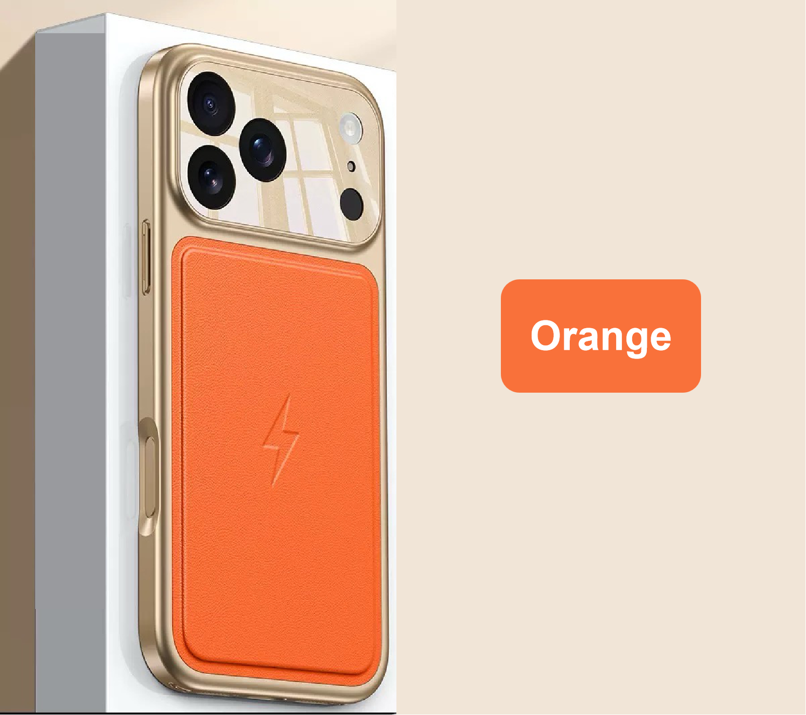 Luxury Gold-Plated Top-Grain Leather Magnetic Phone Case