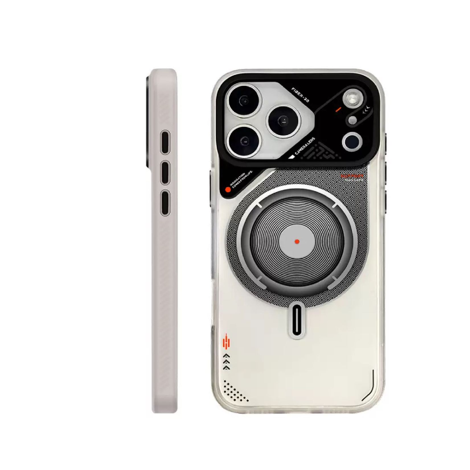 Semi-transparent double-sided coated frosted magnetic phone case
