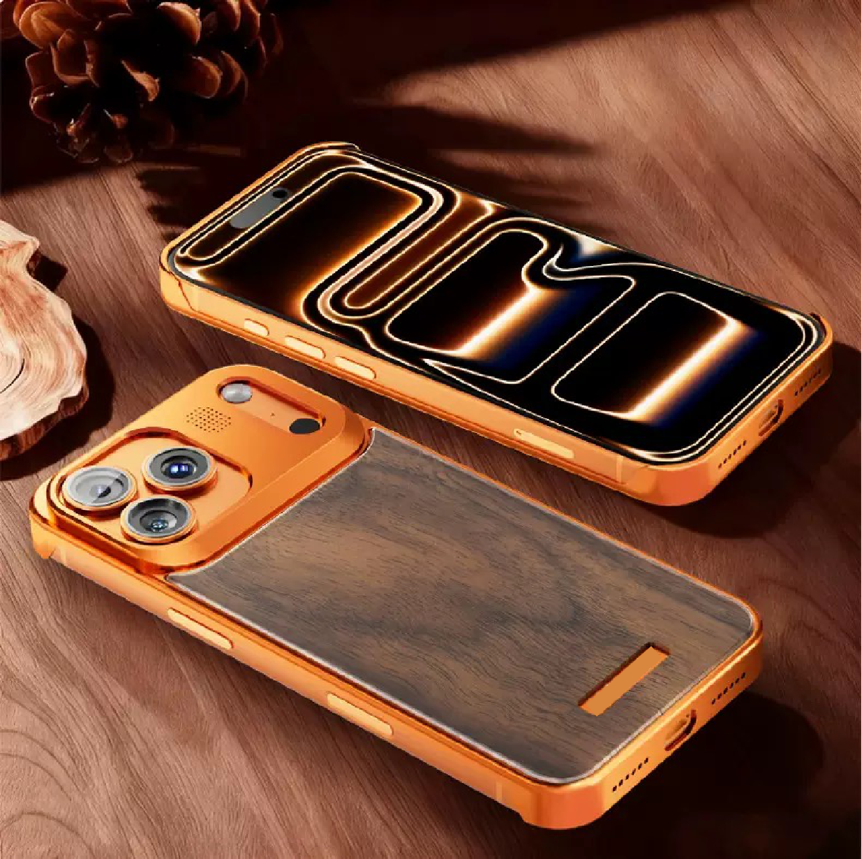 Brand New Upgraded Version Walnut Metal Aromatherapy Phone Case