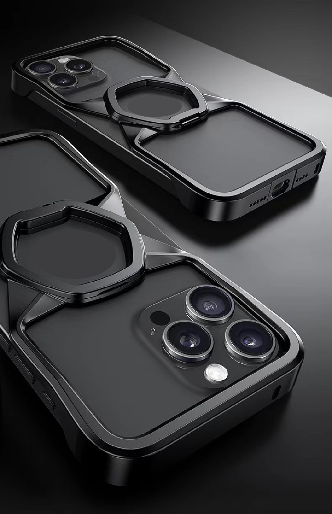 Hexagonal Metal Stand Magnetic Phone Case