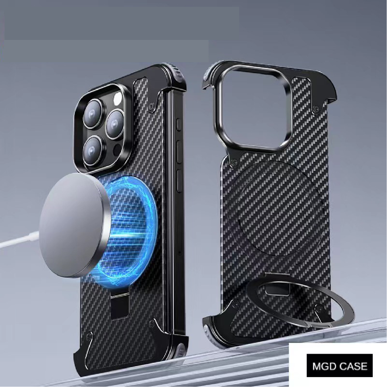 Metal Fiber Magnetic Holder Phone Case