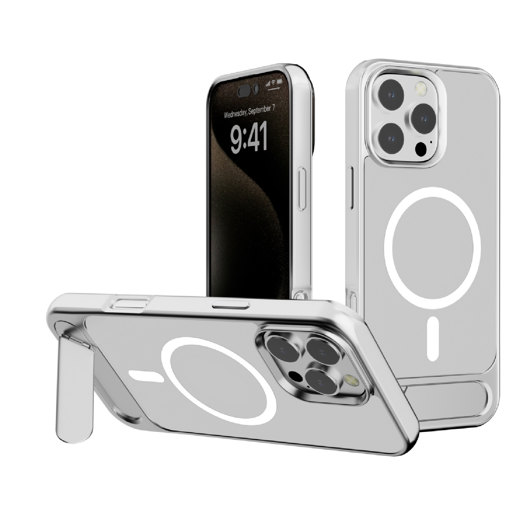 Frosted invisible stand magnetic phone case