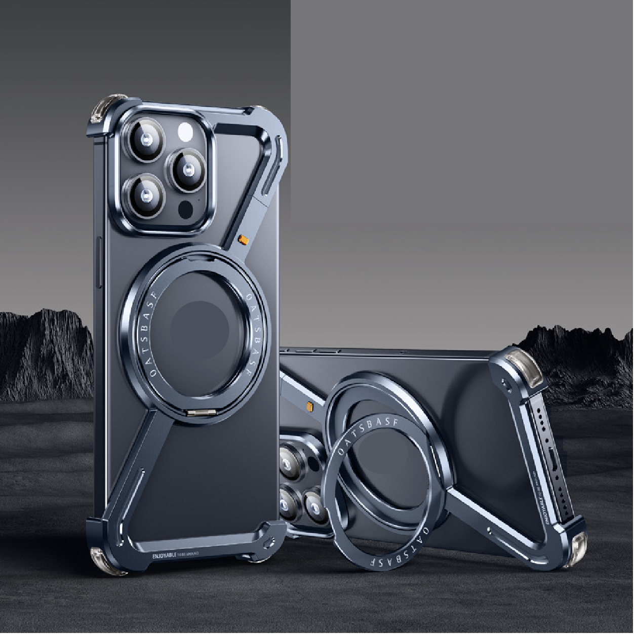 Z-shaped Metal Rotating Stand Magnetic Phone Case