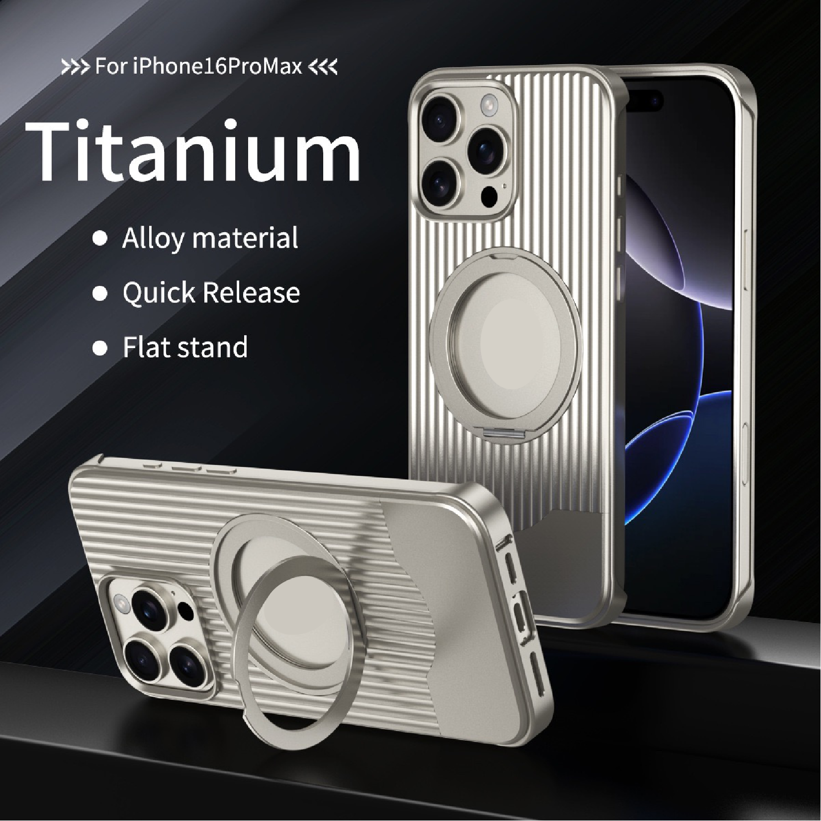 Luggage Style Telescopic Bracket Metal Magnetic Phone Case