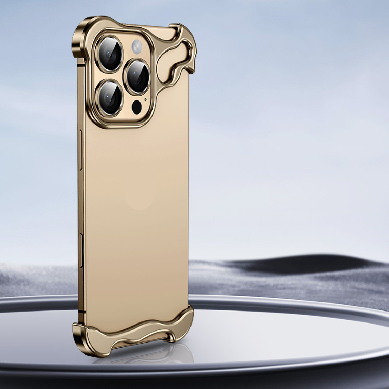 Special-shaped Frameless Metal Anti-fall Mobile Phone Case