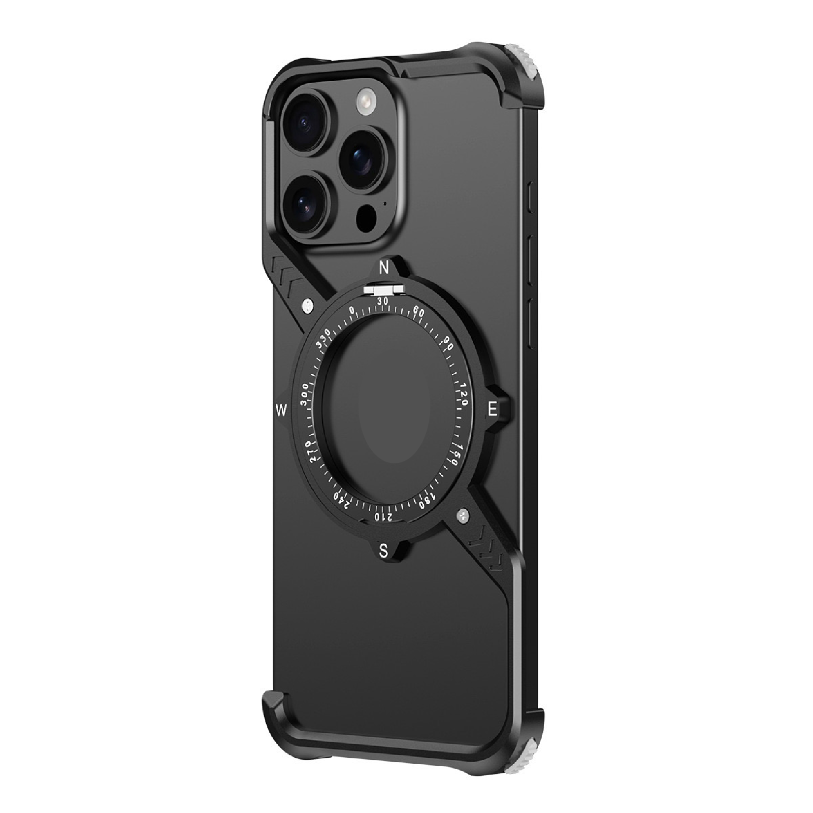 S-shaped Compass Rotating Magnetic Bracket Mobile Phone Case