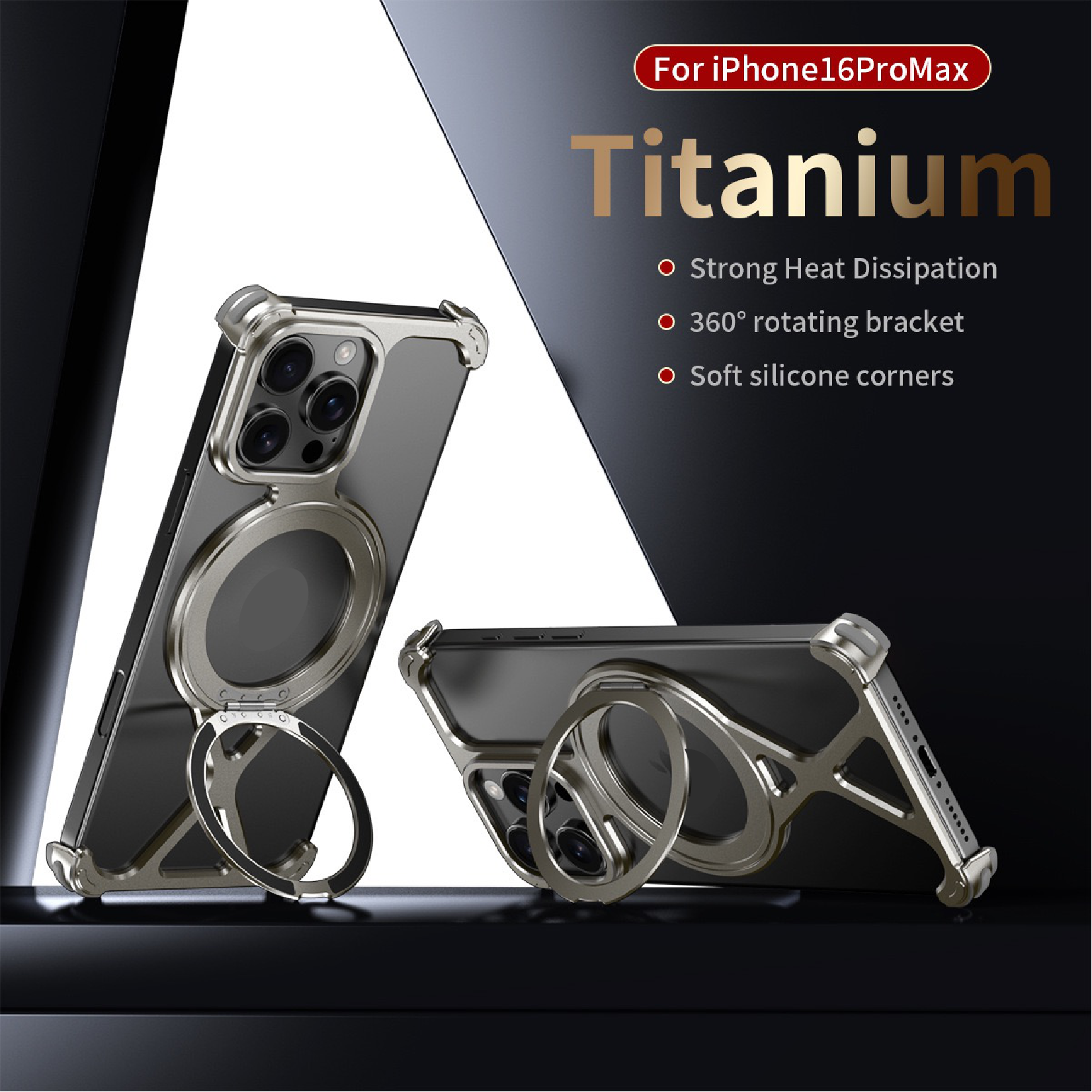 Personalized X-Line Styling Metal Magnetic Rotating Bracket Phone Case