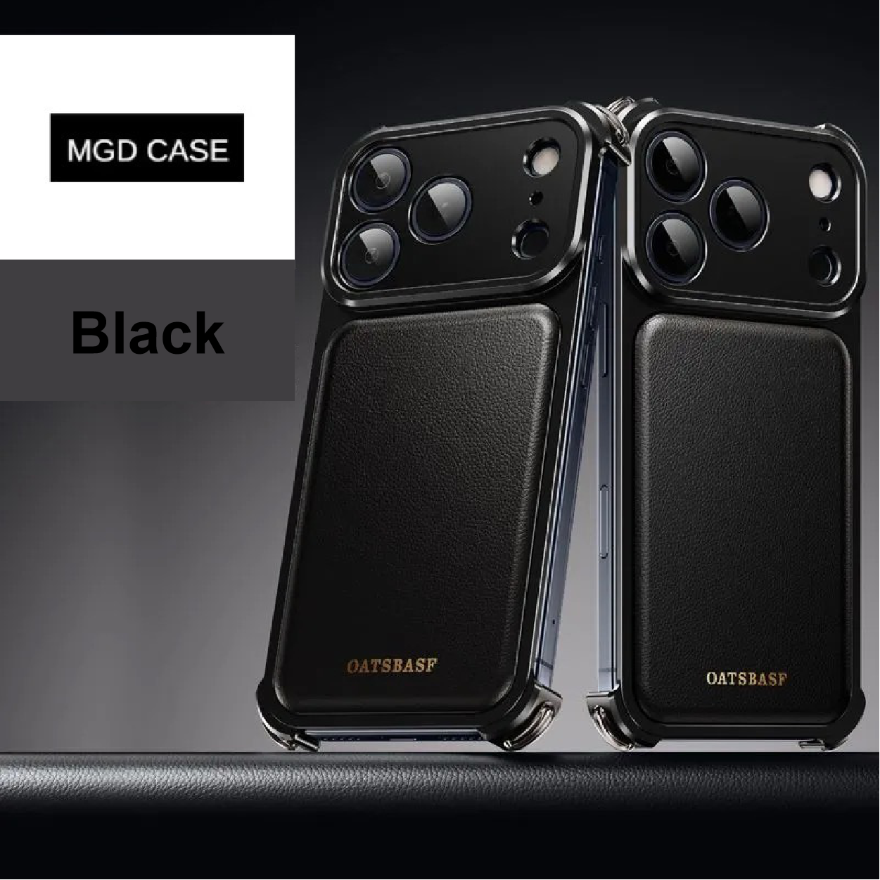 Luxury Metal Leather Borderless Magnetic Phone Case