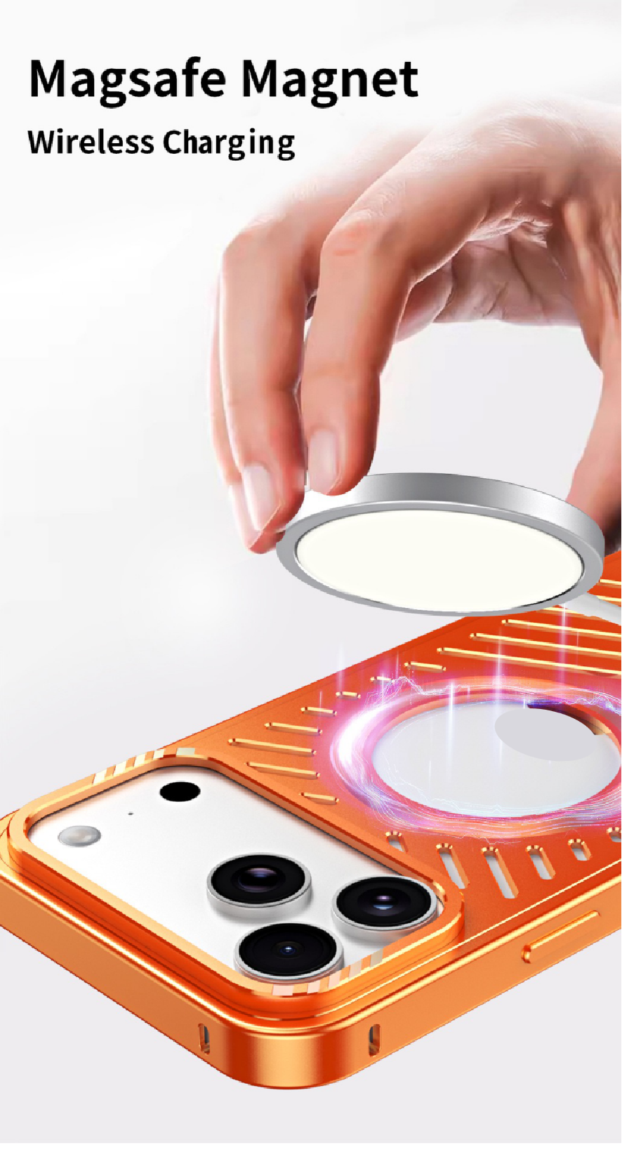  Ice-dazzling Magnetic Metal Buckle Heat Dissipation Phone Case