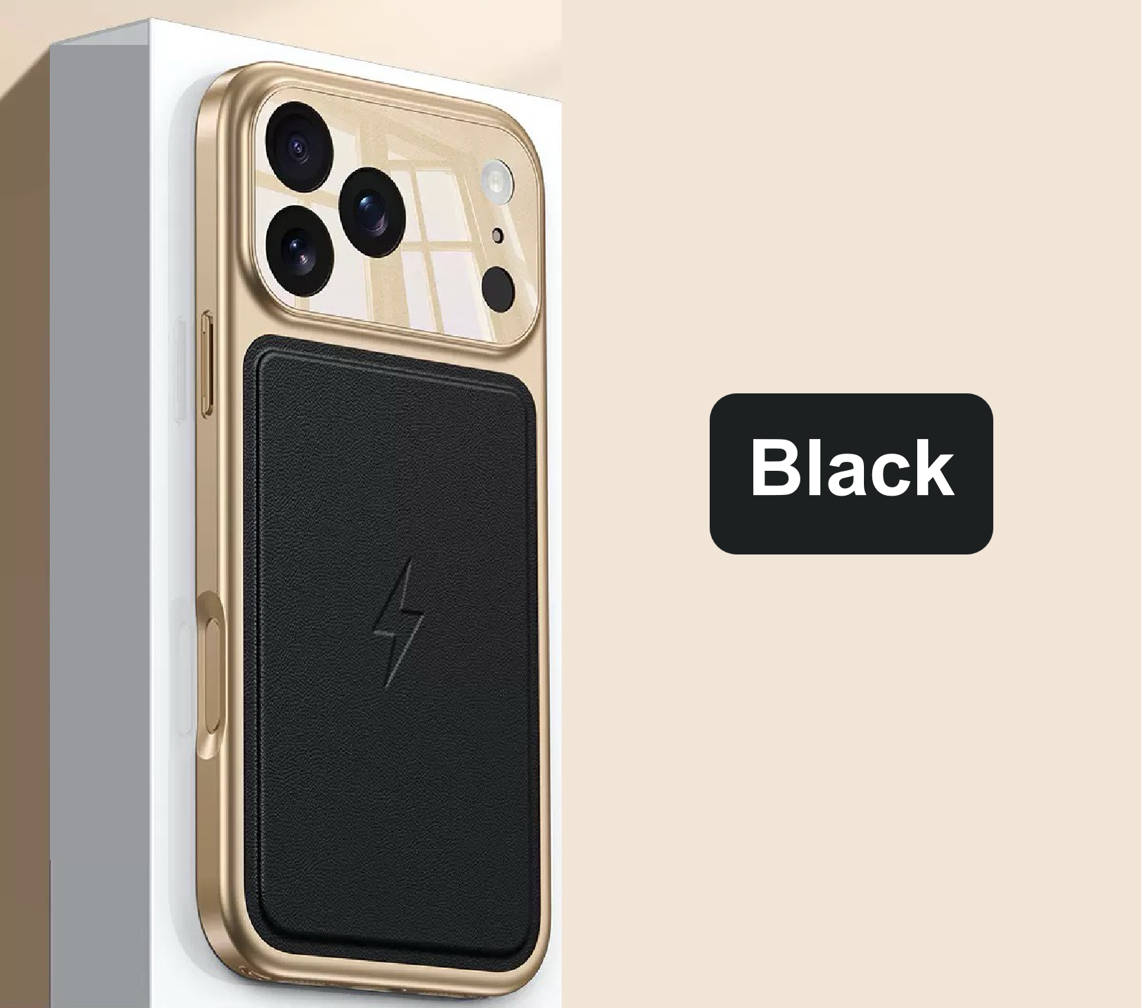 Luxury Gold-Plated Top-Grain Leather Magnetic Phone Case