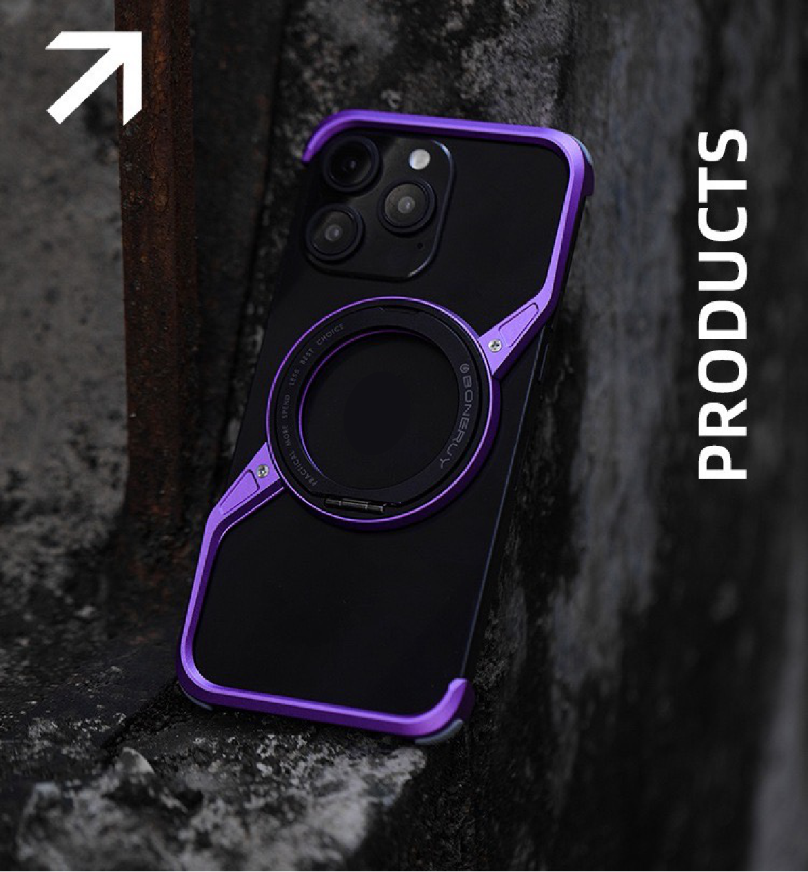 New S-shaped Metal Rotating Magnetic Stand Phone Case