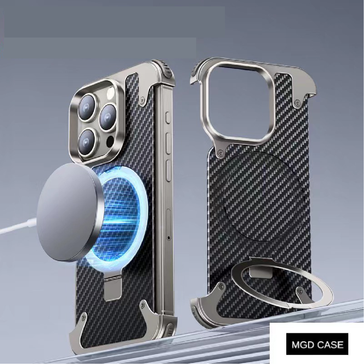 Metal Fiber Magnetic Holder Phone Case