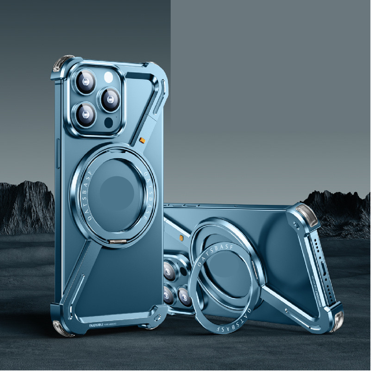 Z-shaped Metal Rotating Stand Magnetic Phone Case