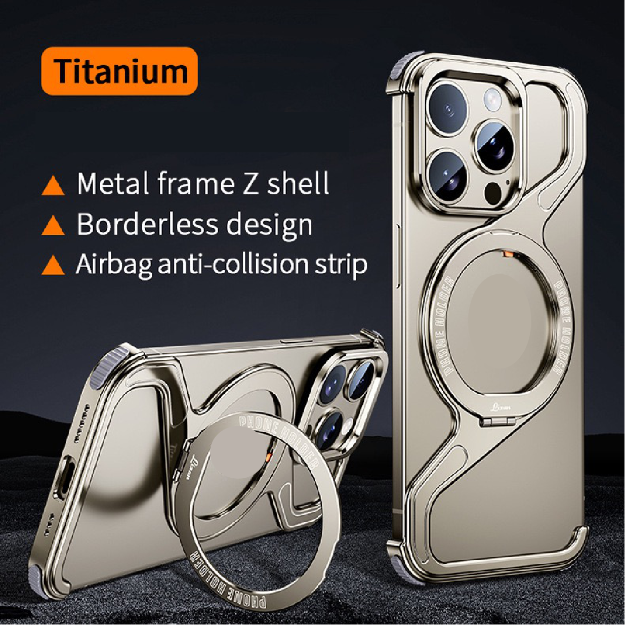 New Z-shaped Metal Magnetic Phone Case
