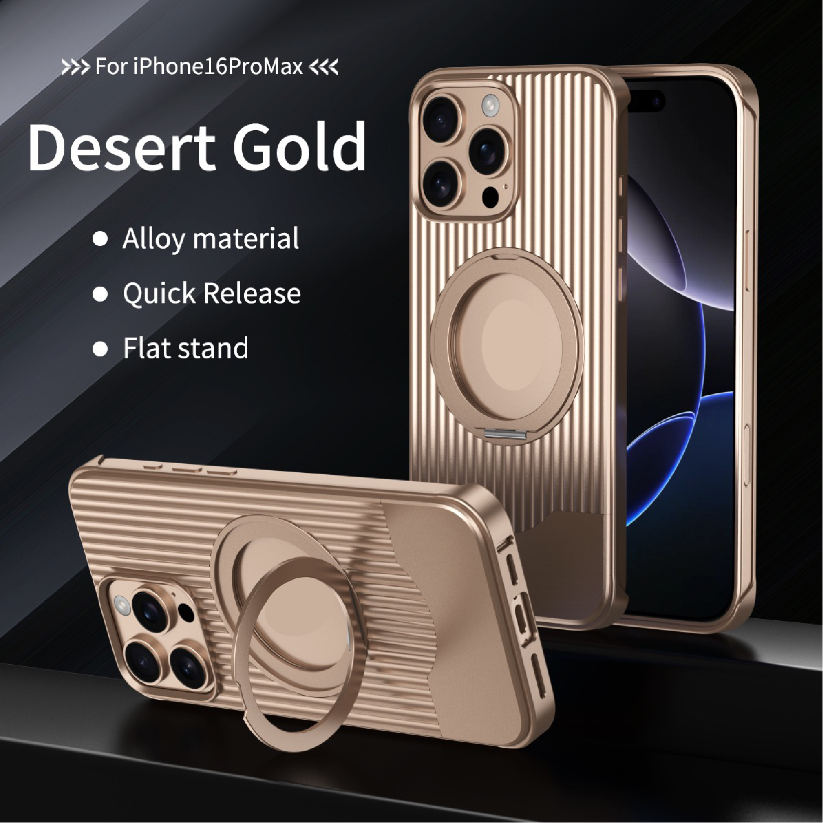 Luggage Style Telescopic Bracket Metal Magnetic Phone Case