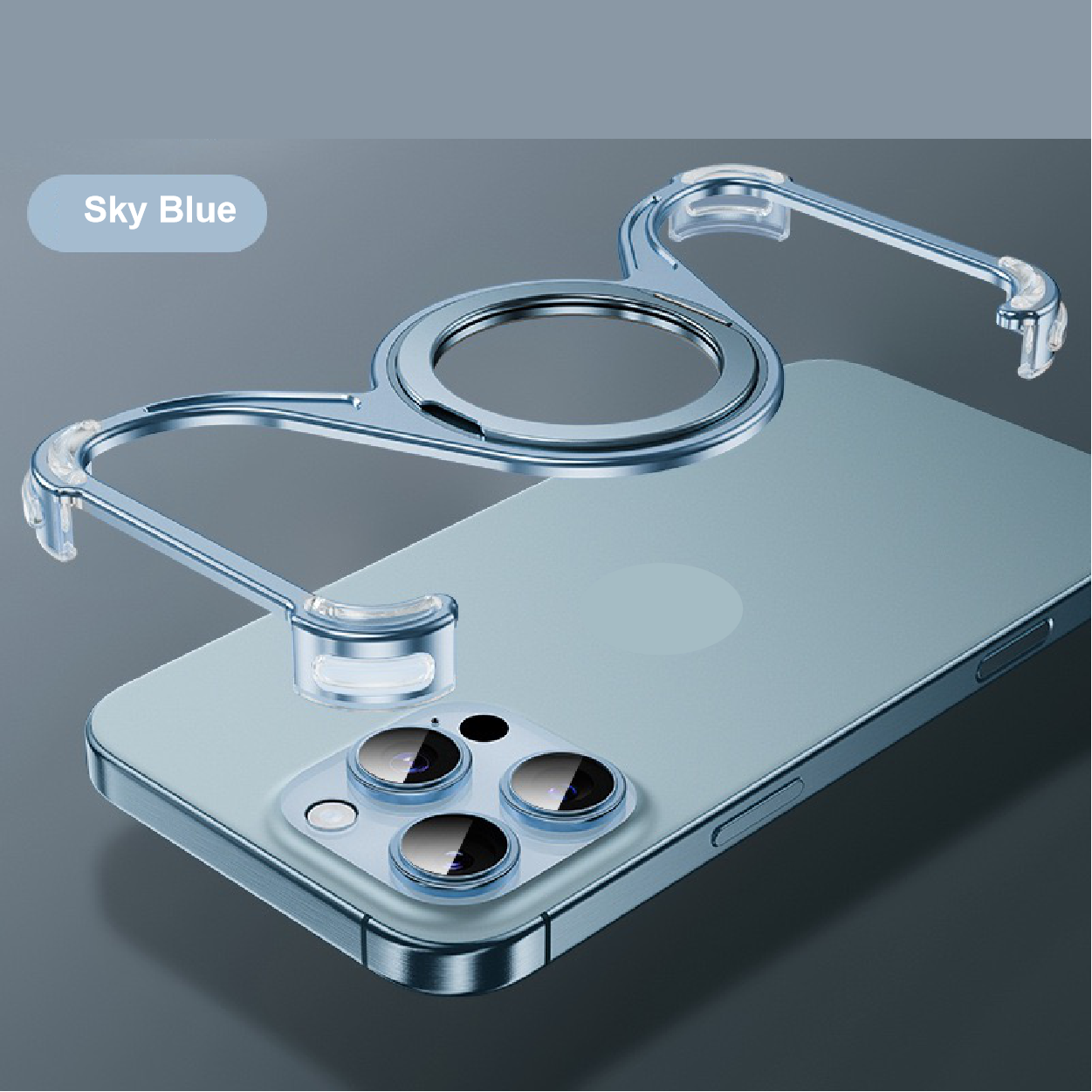 M-shaped Metal Rotating Stand Magnetic Phone Case