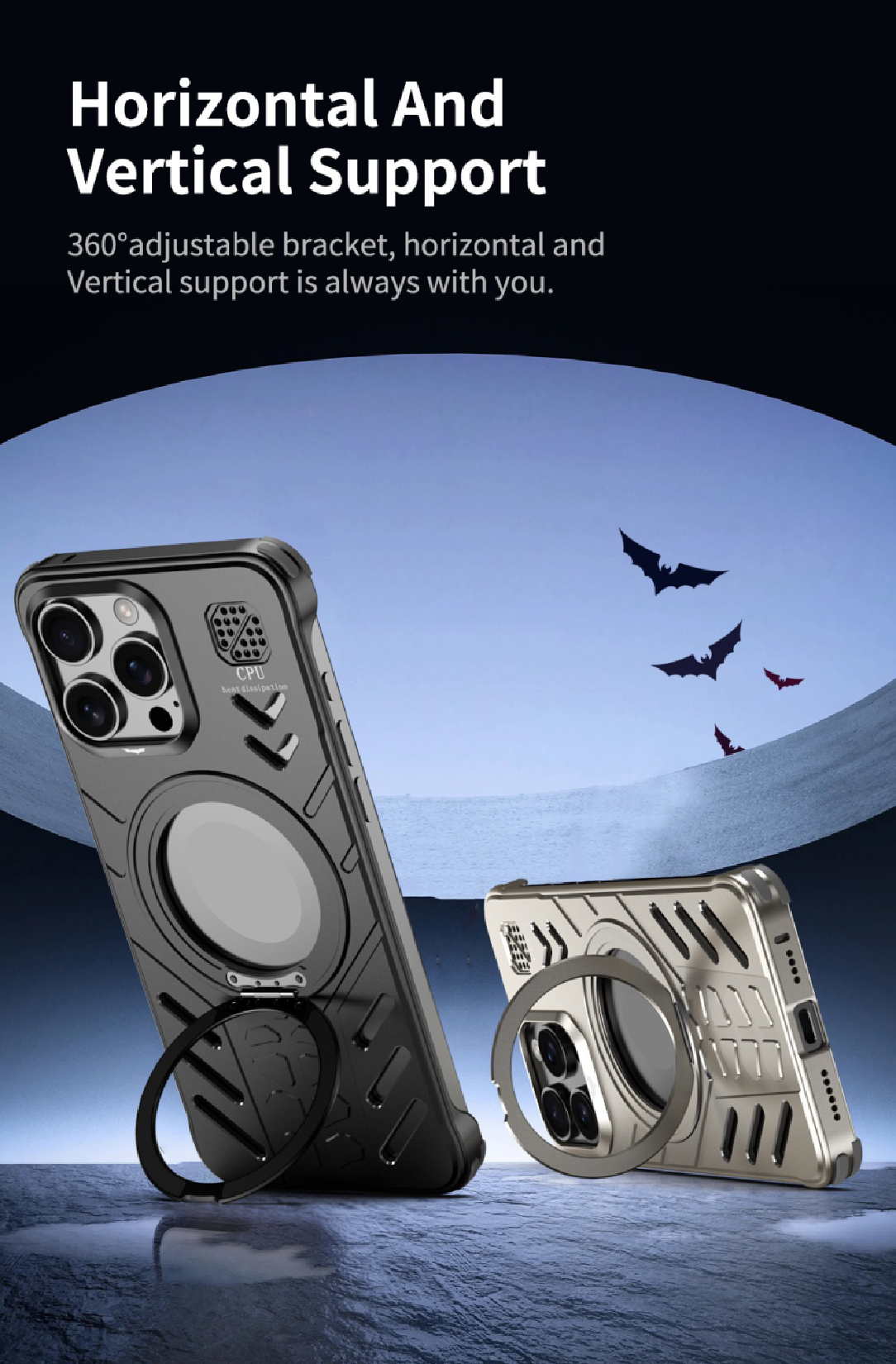 New Knight Series Metal Heat Dissipation Magnetic Phone Case