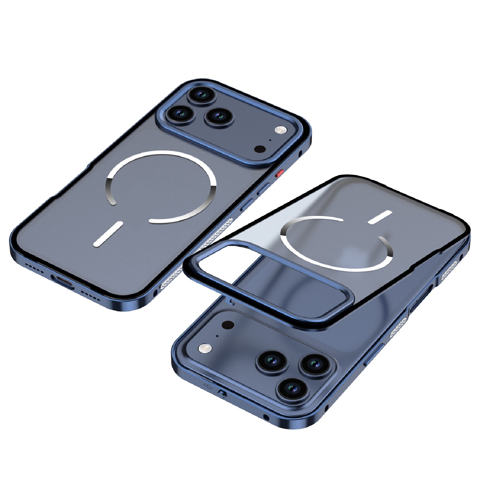 New Design Frosted Back Metal Frame Magnetic Anti-Fall Phone Case