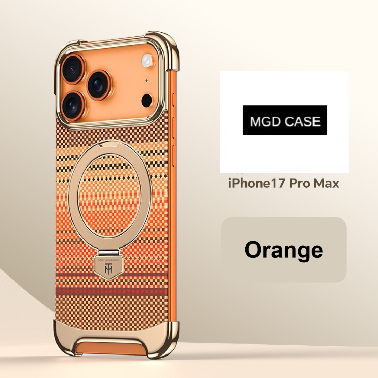 Noble Artistic Frame Carbon Fiber Pattern Magnetic Bracket Phone Case