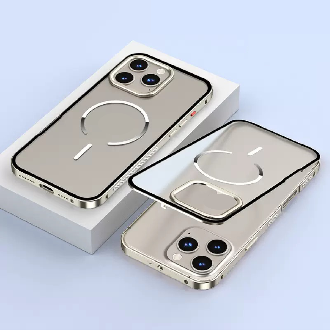 New Design Frosted Back Metal Frame Magnetic Anti-Fall Phone Case