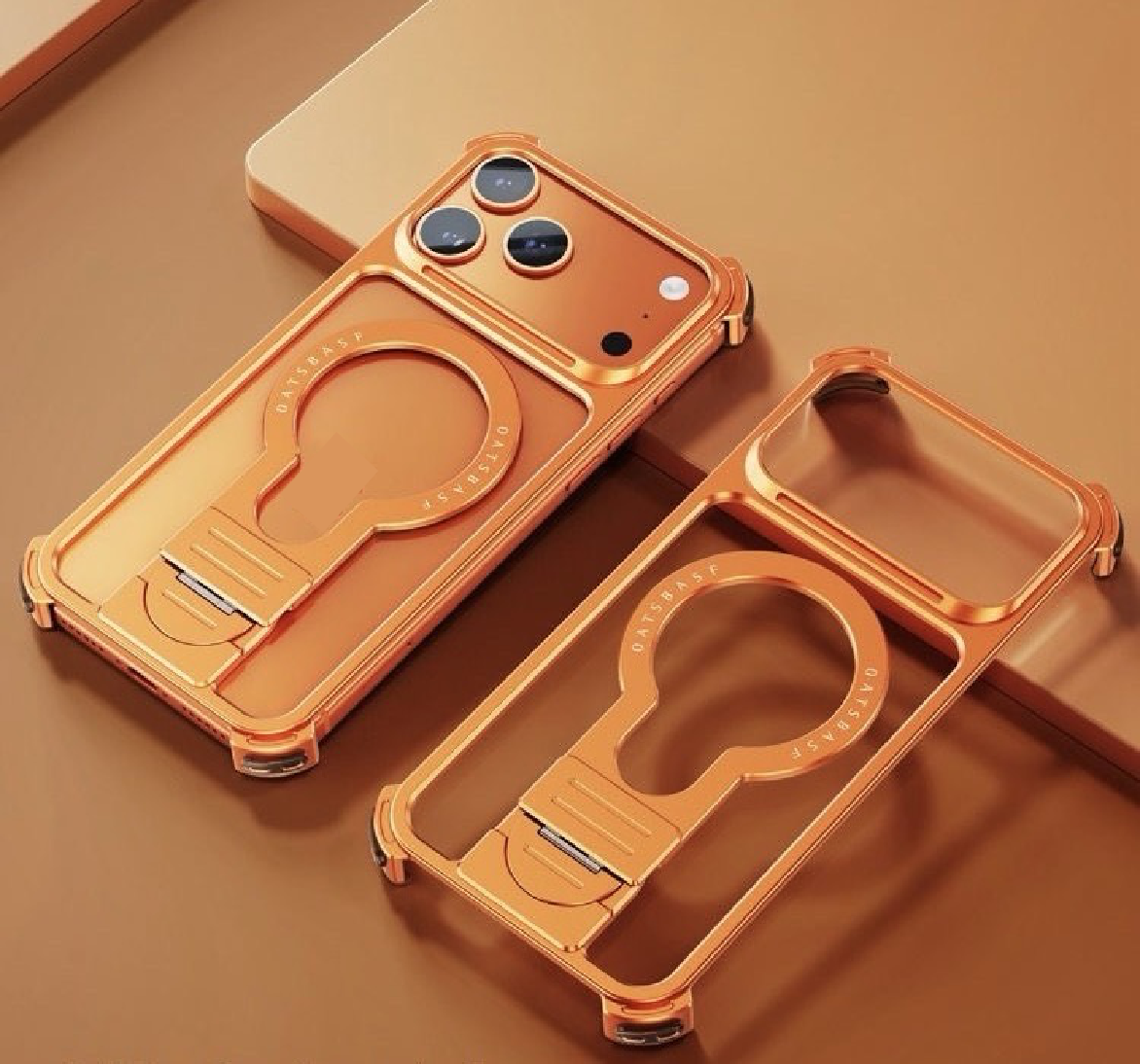 Brand new and innovative metal invisible stand phone case