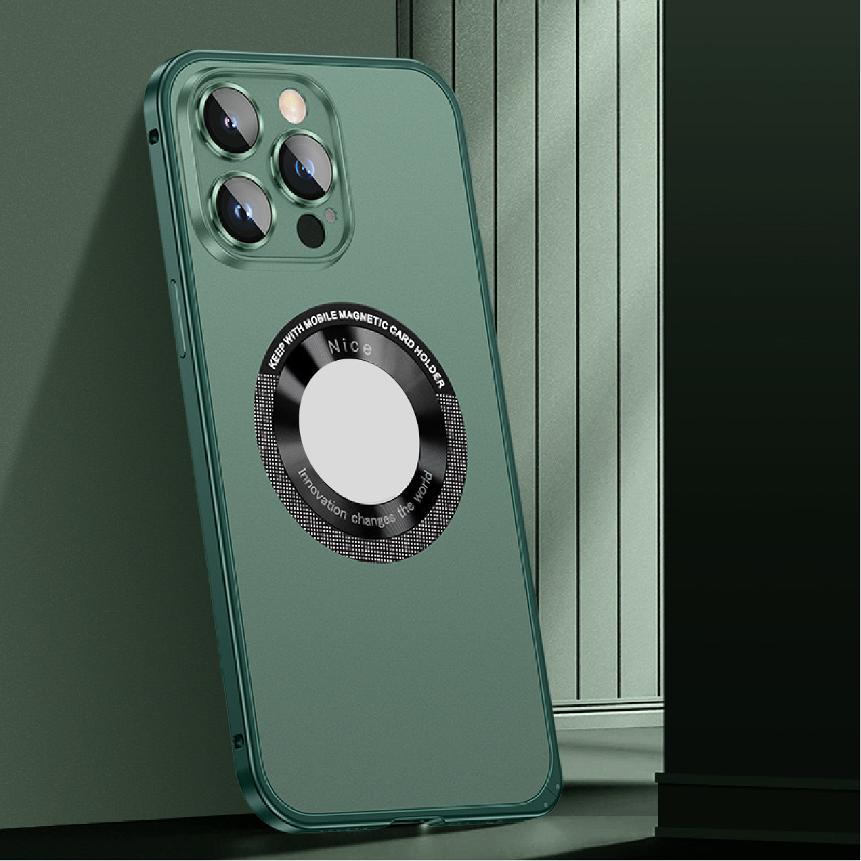 Magnetic metal frame mobile phone case