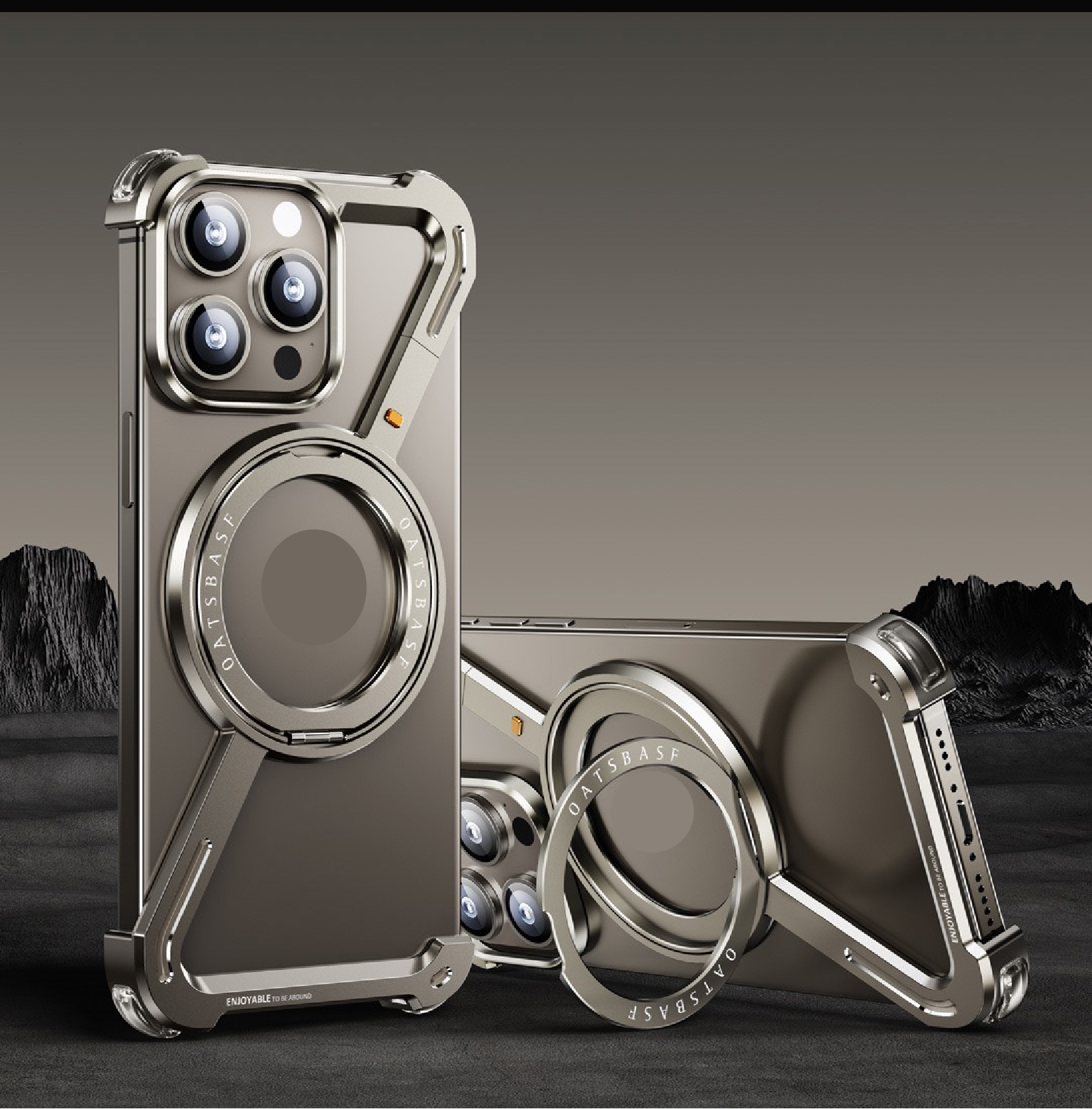 Z-shaped Metal Rotating Stand Magnetic Phone Case