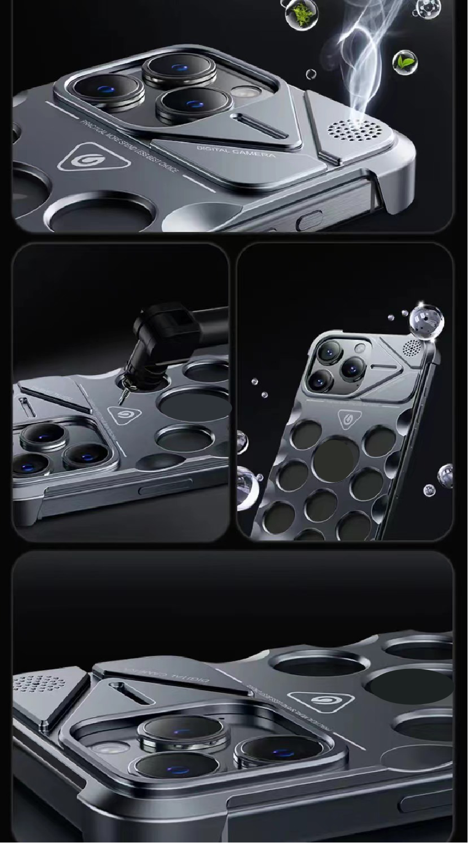 Metal Fragrance Hollow Dot Heat Dissipation Phone Case