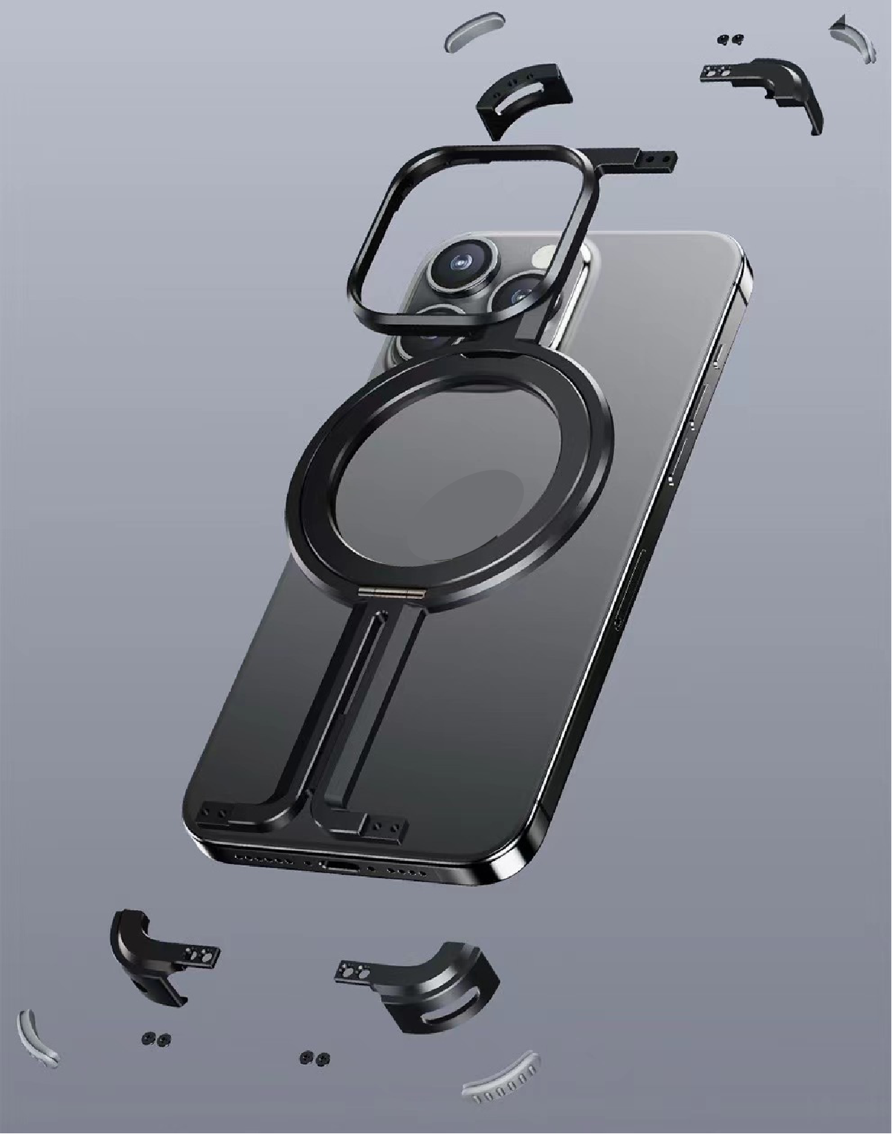 π-shaped Metal Magnetic Mobile Phone Case