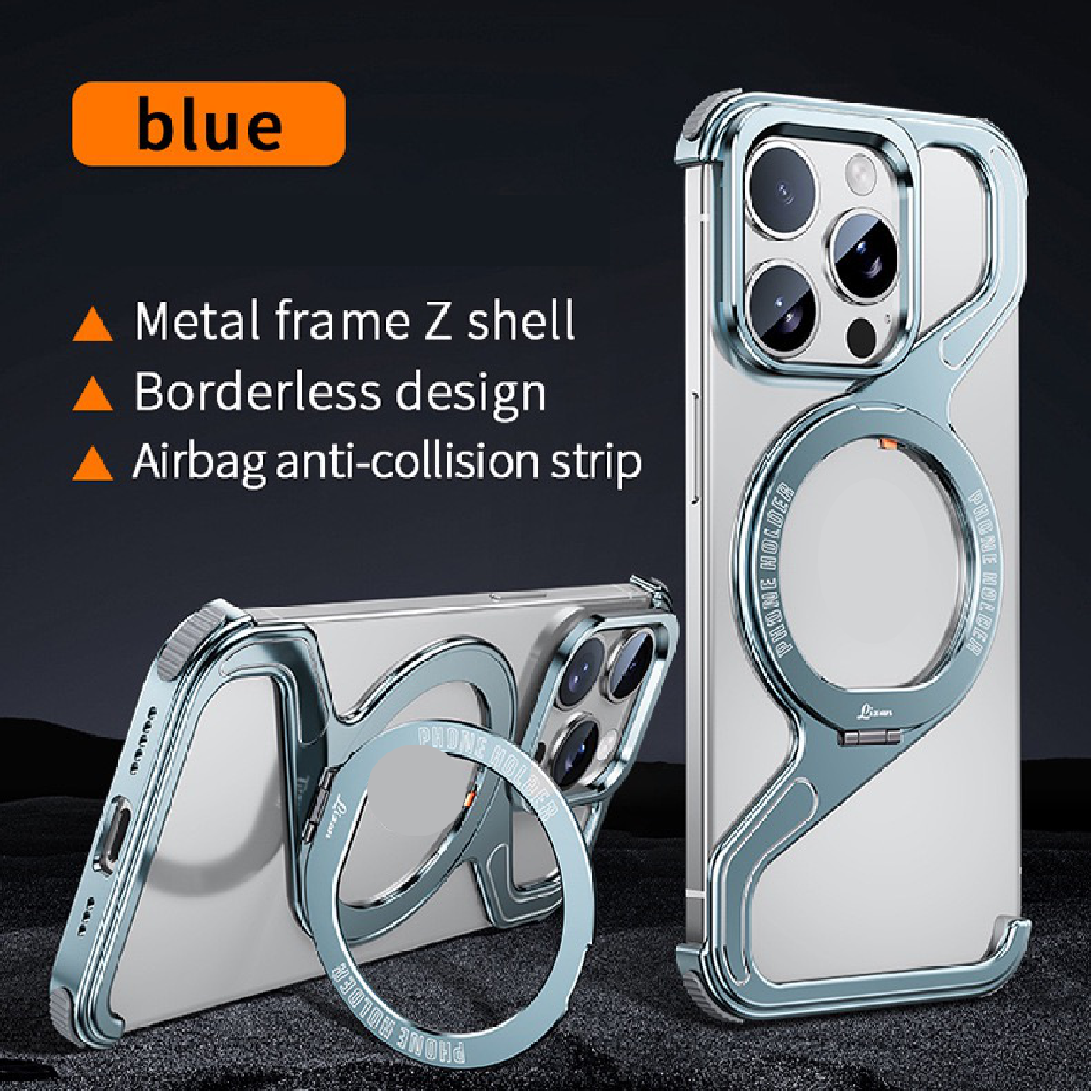 New Z-shaped Metal Magnetic Phone Case