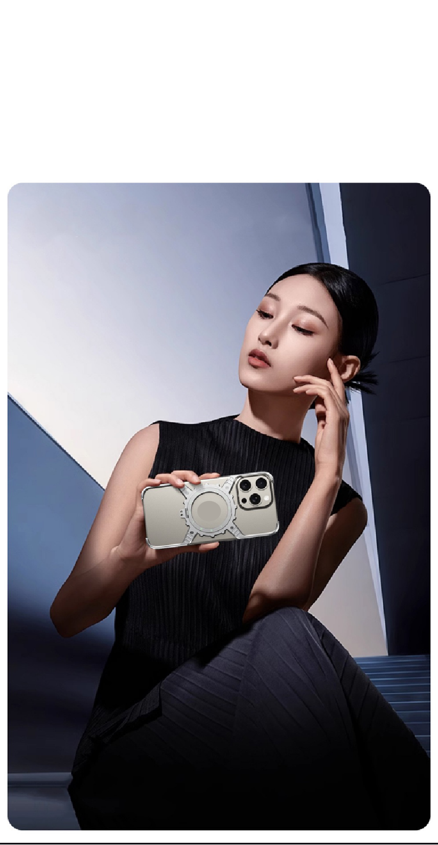 Mechanical Gear Luminous Rotating Bracket Magnetic Phone Case