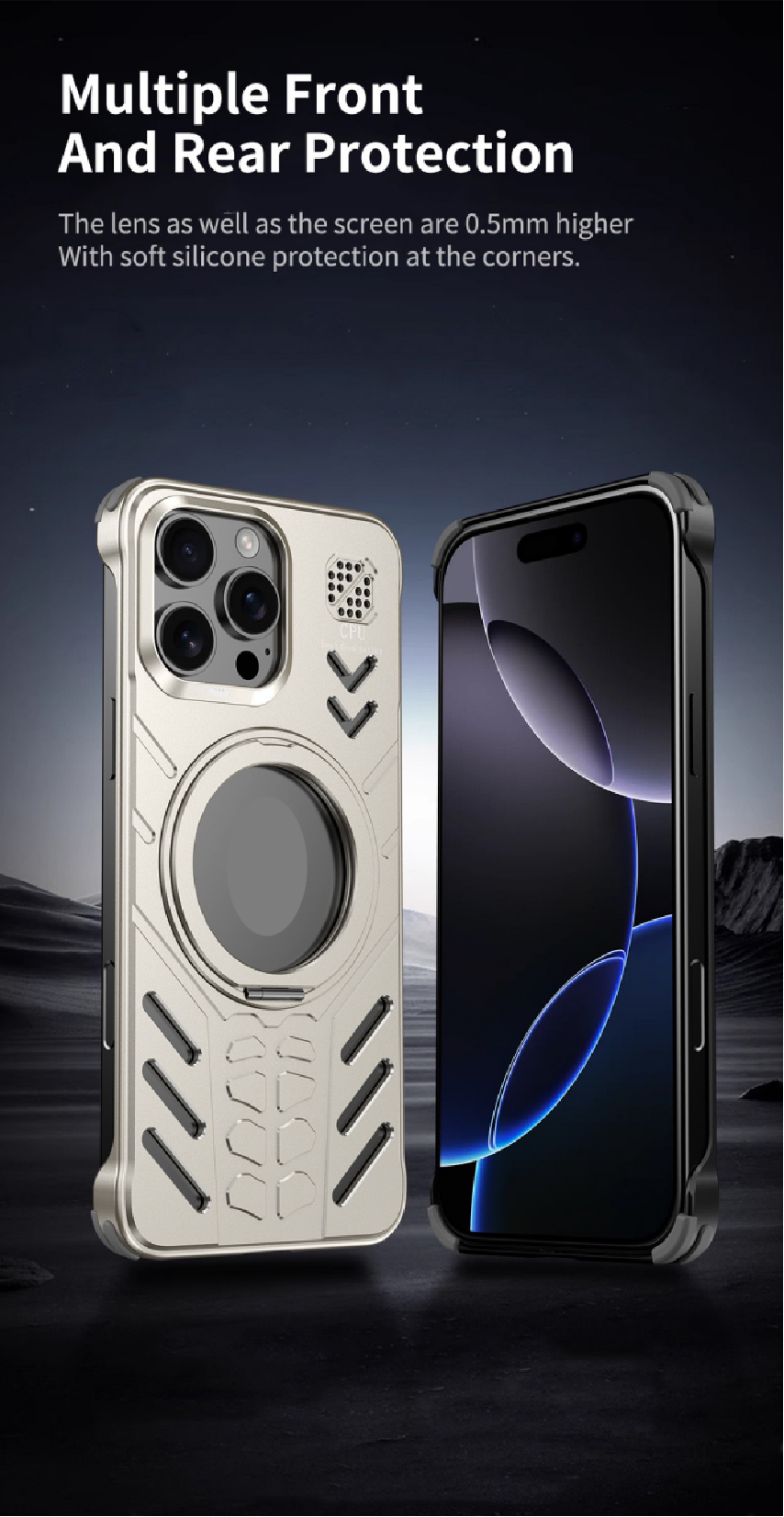 New Knight Series Metal Heat Dissipation Magnetic Phone Case