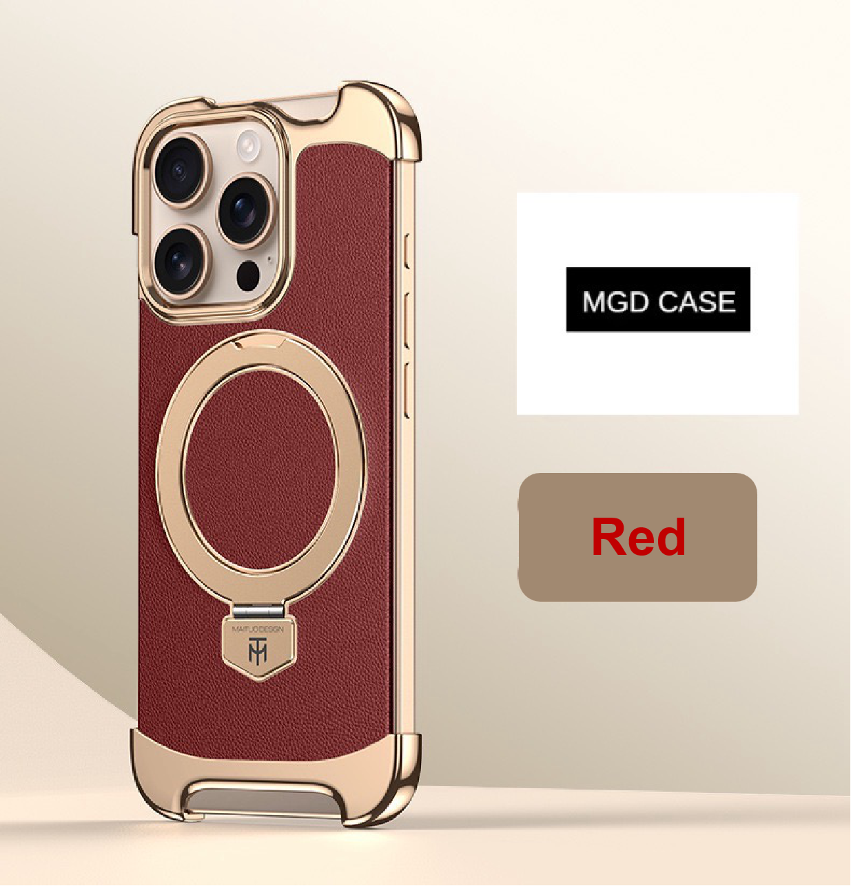 Brand New Plain Leather Borderless Magnetic Bracket Mobile Phone Case