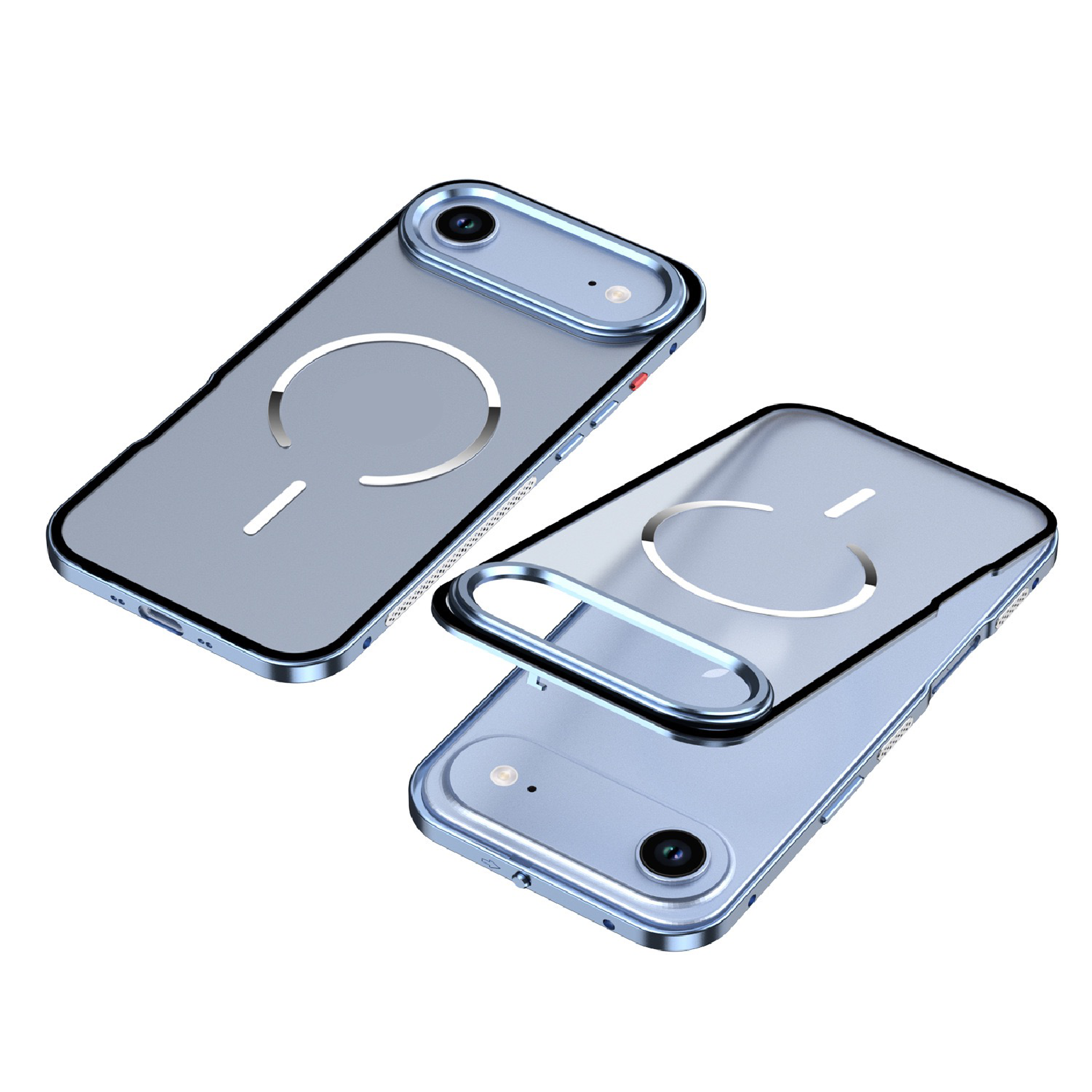 New Design Frosted Back Metal Frame Magnetic Anti-Fall Phone Case
