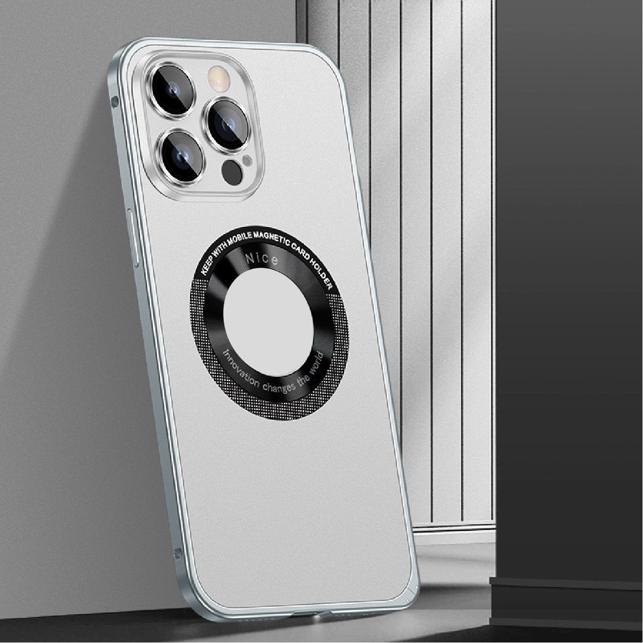 Magnetic metal frame mobile phone case