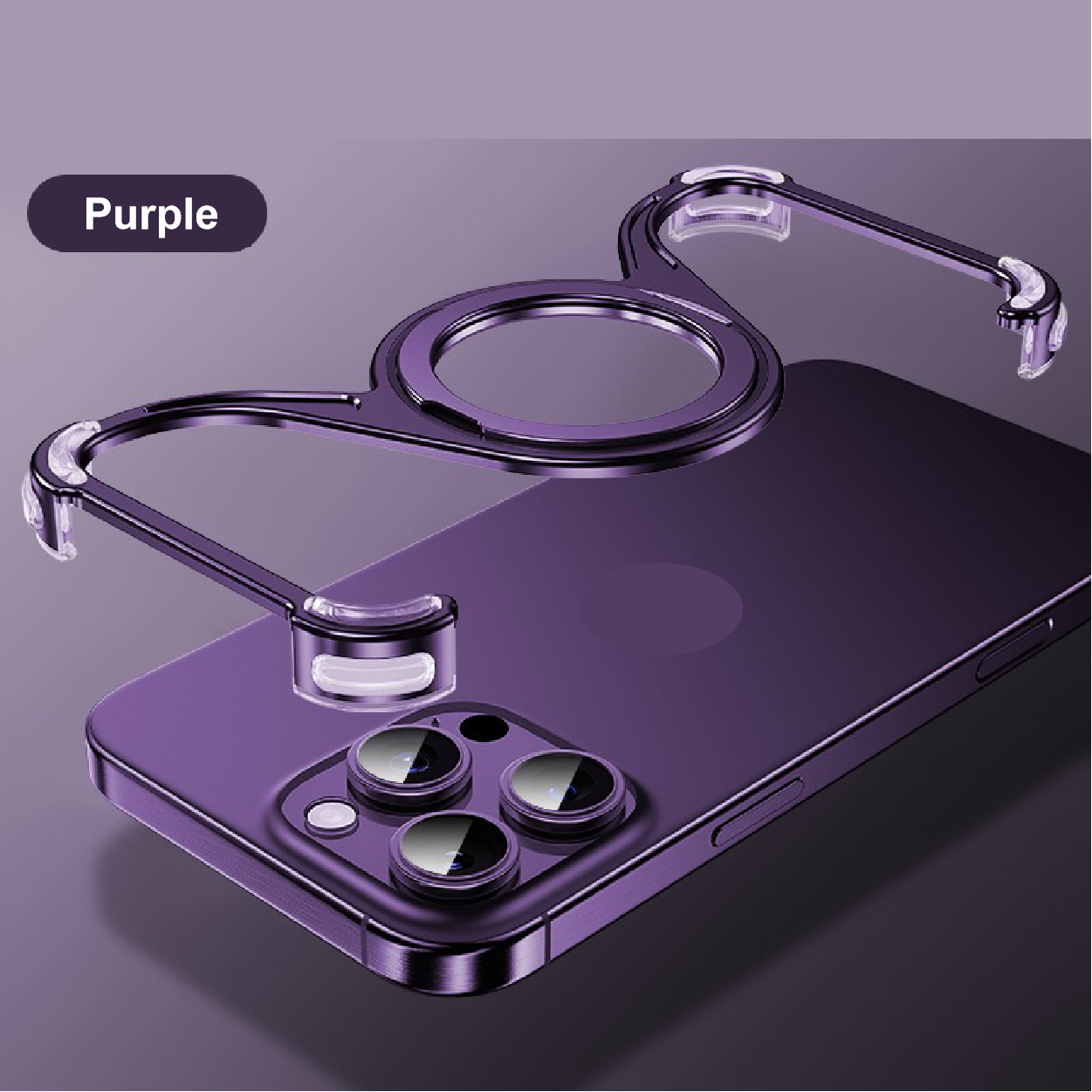 M-shaped Metal Rotating Stand Magnetic Phone Case