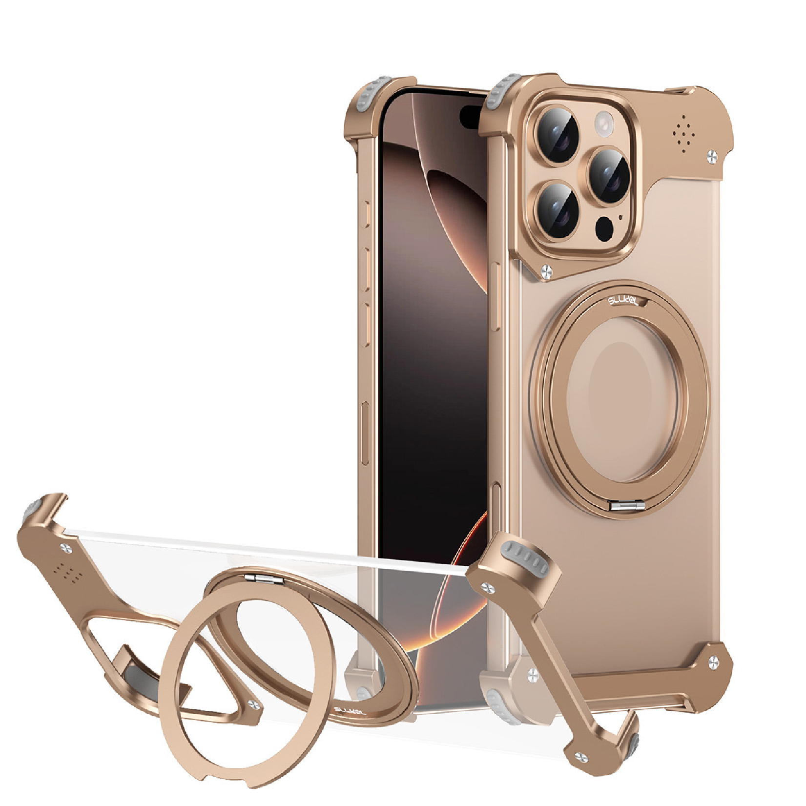 Fragrance Transparent Alloy Bracket Magnetic Phone Case
