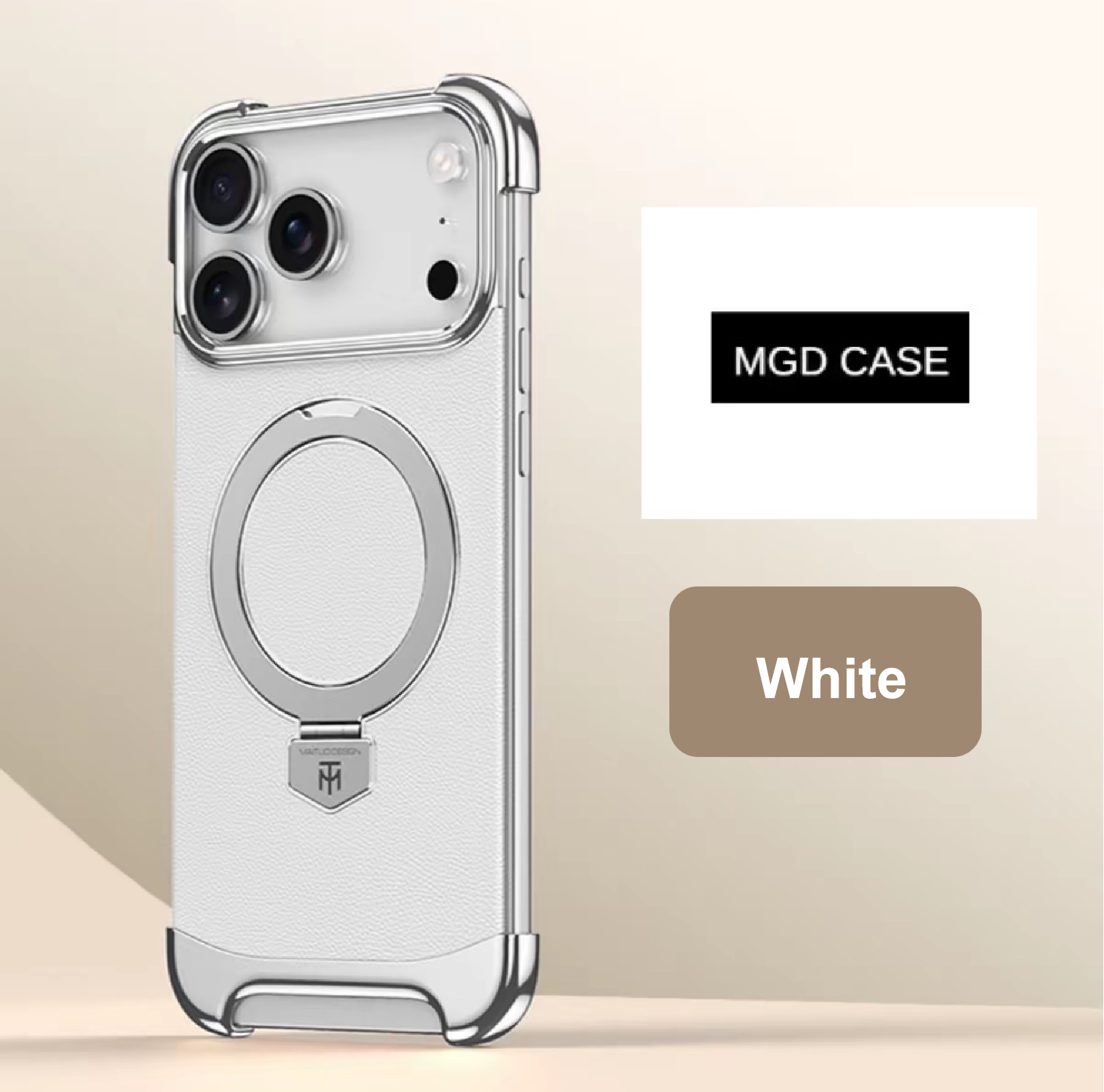 Brand New Plain Leather Borderless Magnetic Bracket Mobile Phone Case