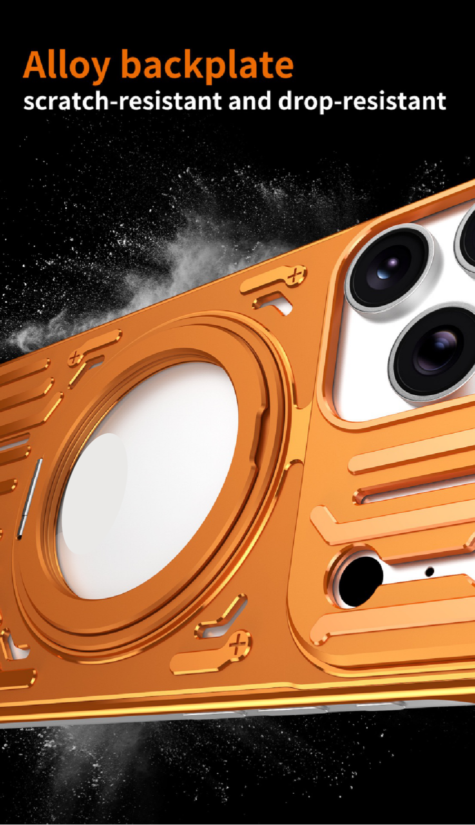 Mecha Series Metal Hollowed-out Heat Dissipation Magnetic Stand Phone Case