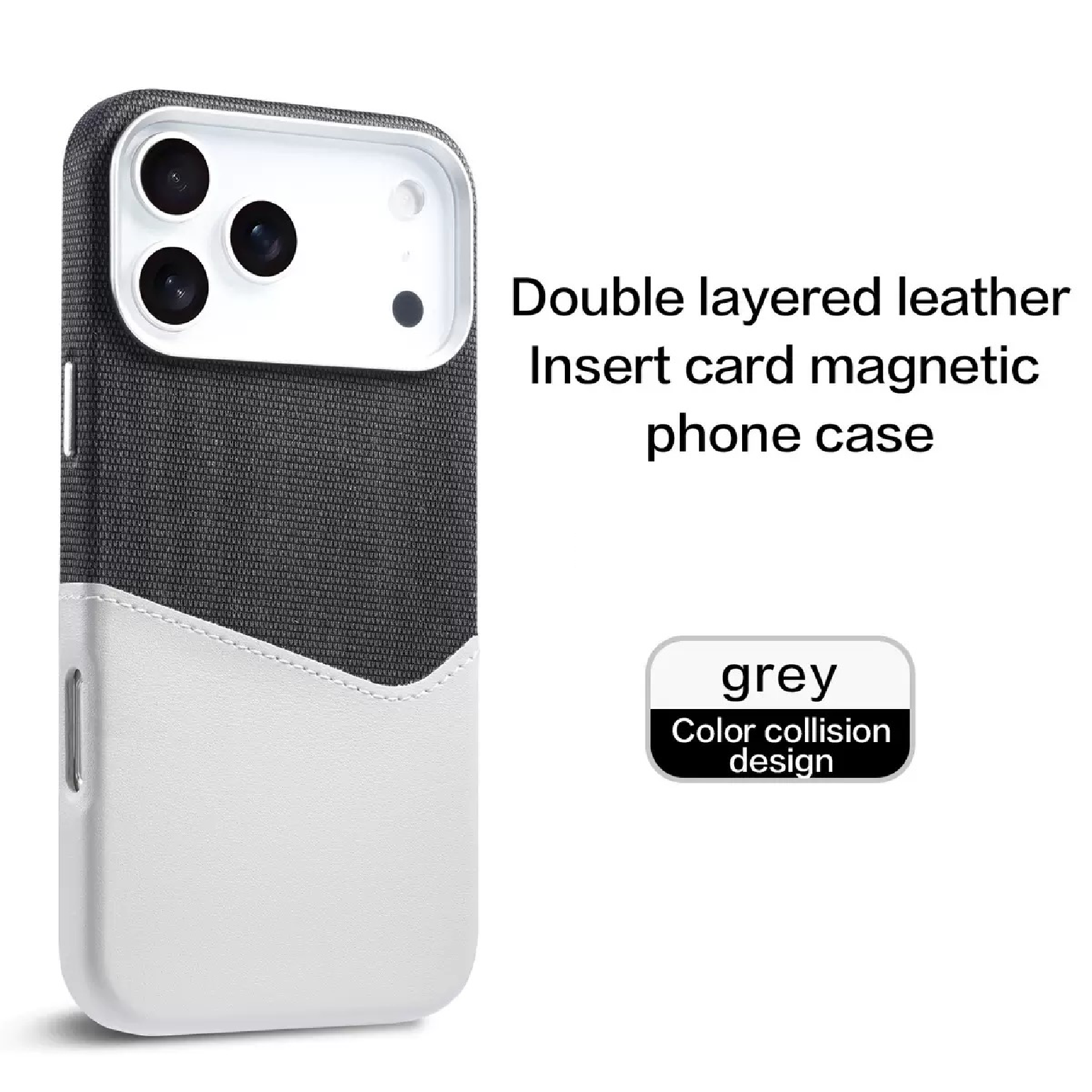 Unique Leather Textured Stitching Magnetic Card Slot Phone Case