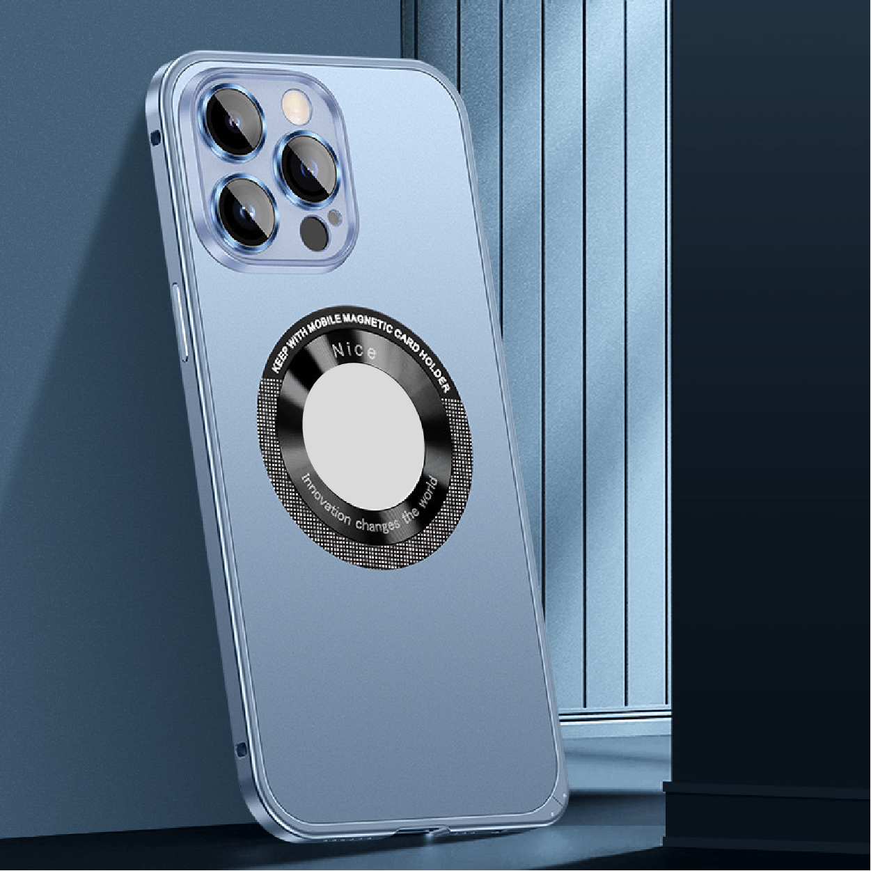 Magnetic metal frame mobile phone case