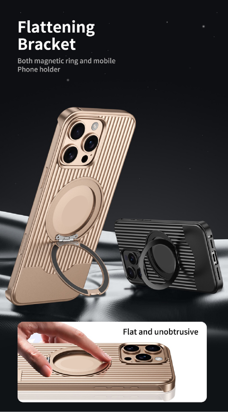 Luggage Style Telescopic Bracket Metal Magnetic Phone Case