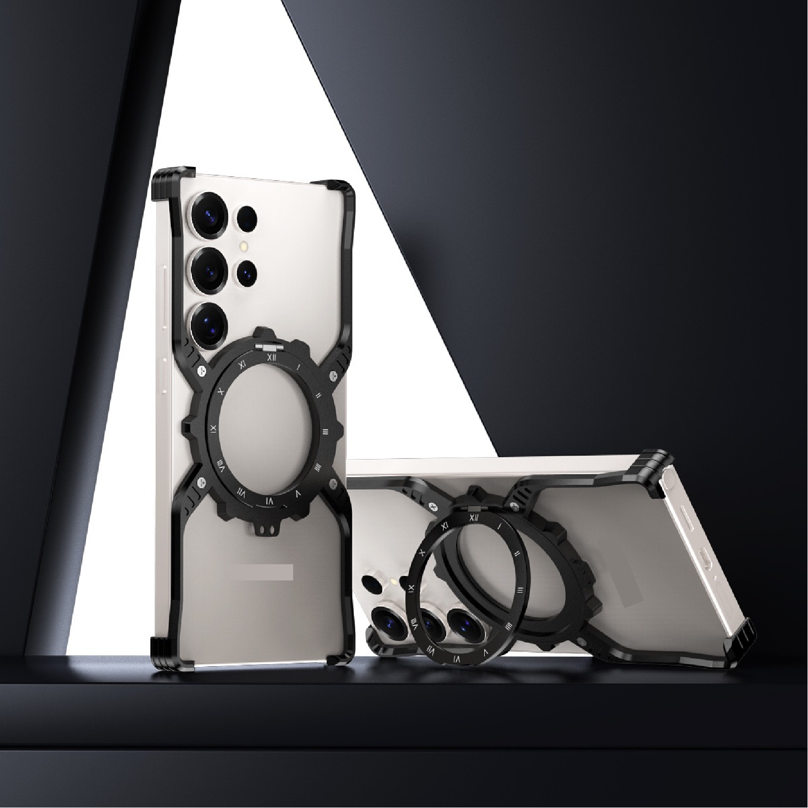 2025 Mechanical Gear Luminous Rotating Bracket Magnetic Phone Case