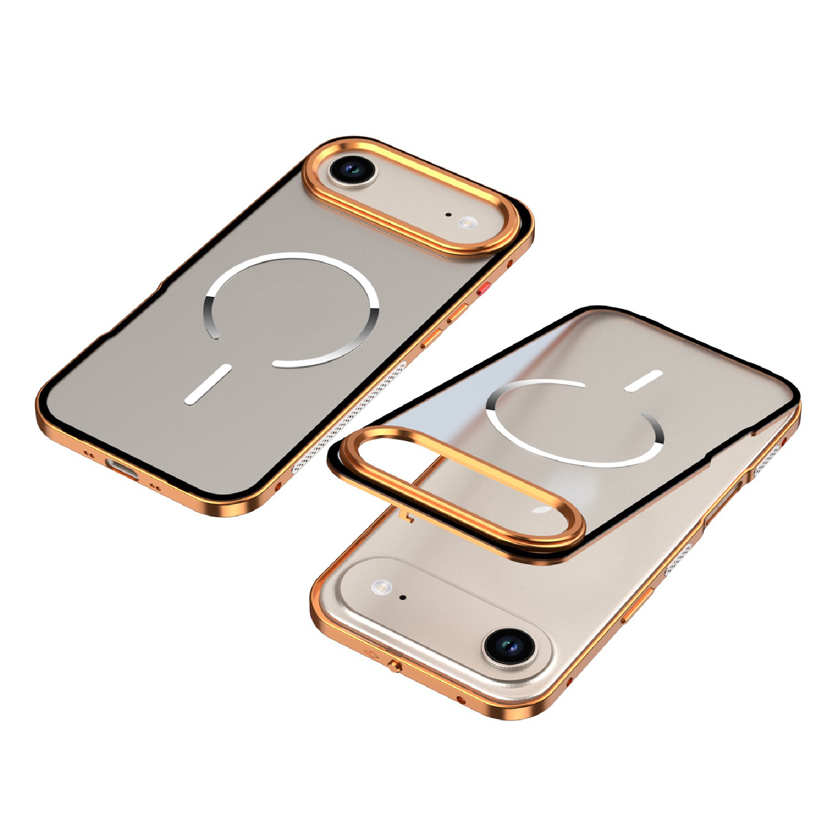 New Design Frosted Back Metal Frame Magnetic Anti-Fall Phone Case