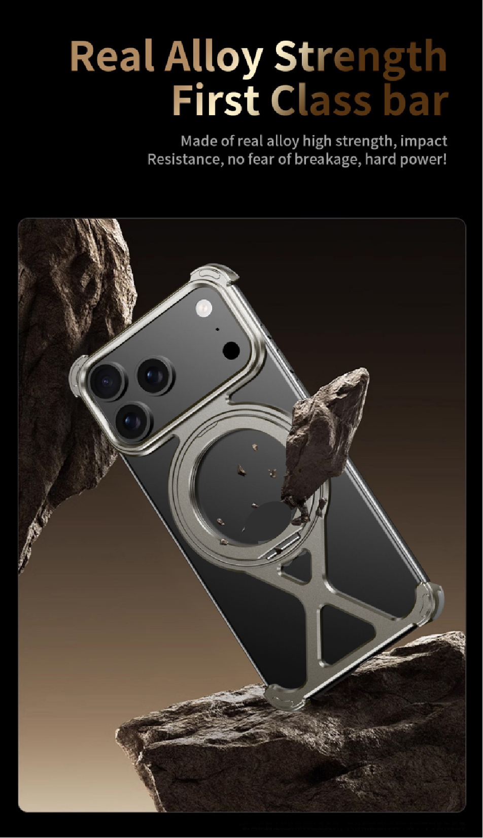 Personalized X-Line Styling Metal Magnetic Rotating Bracket Phone Case