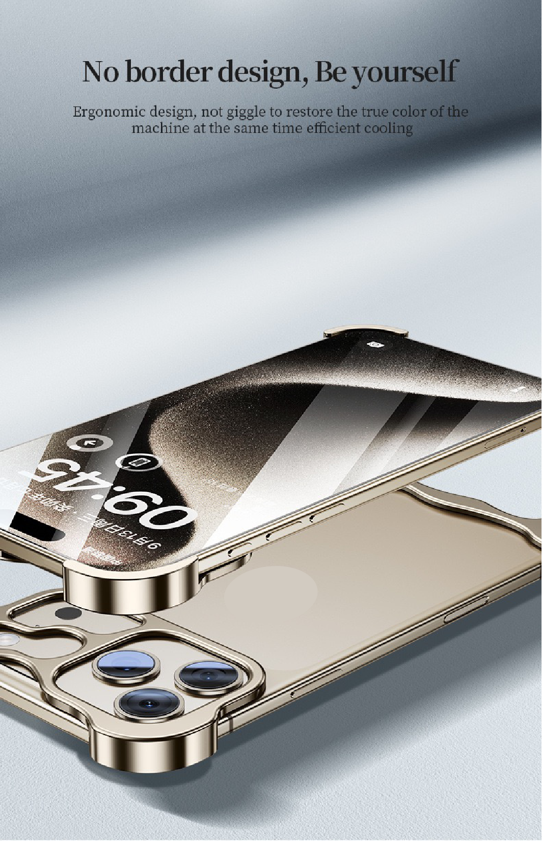 Special-shaped Frameless Metal Anti-fall Mobile Phone Case