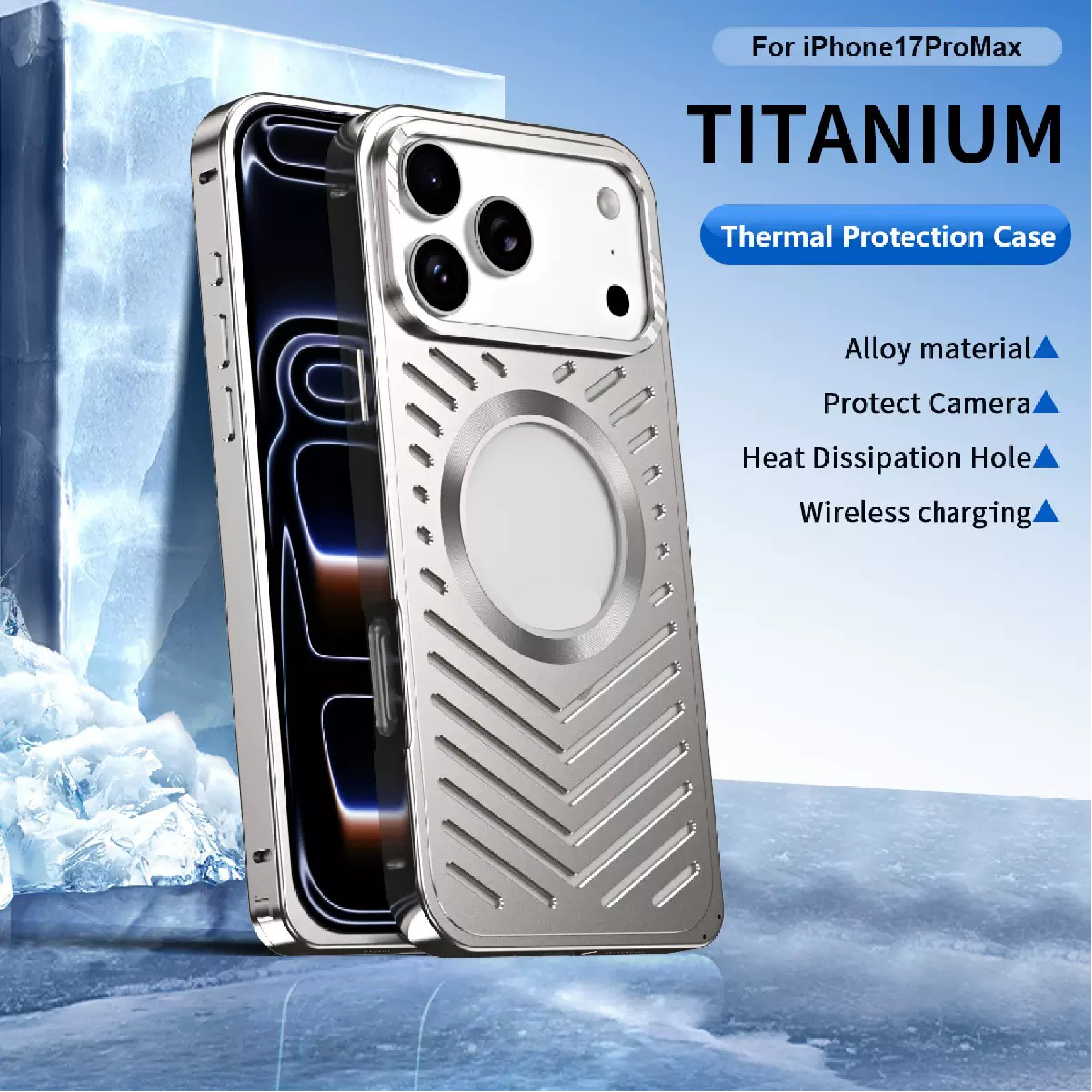  Ice-dazzling Magnetic Metal Buckle Heat Dissipation Phone Case