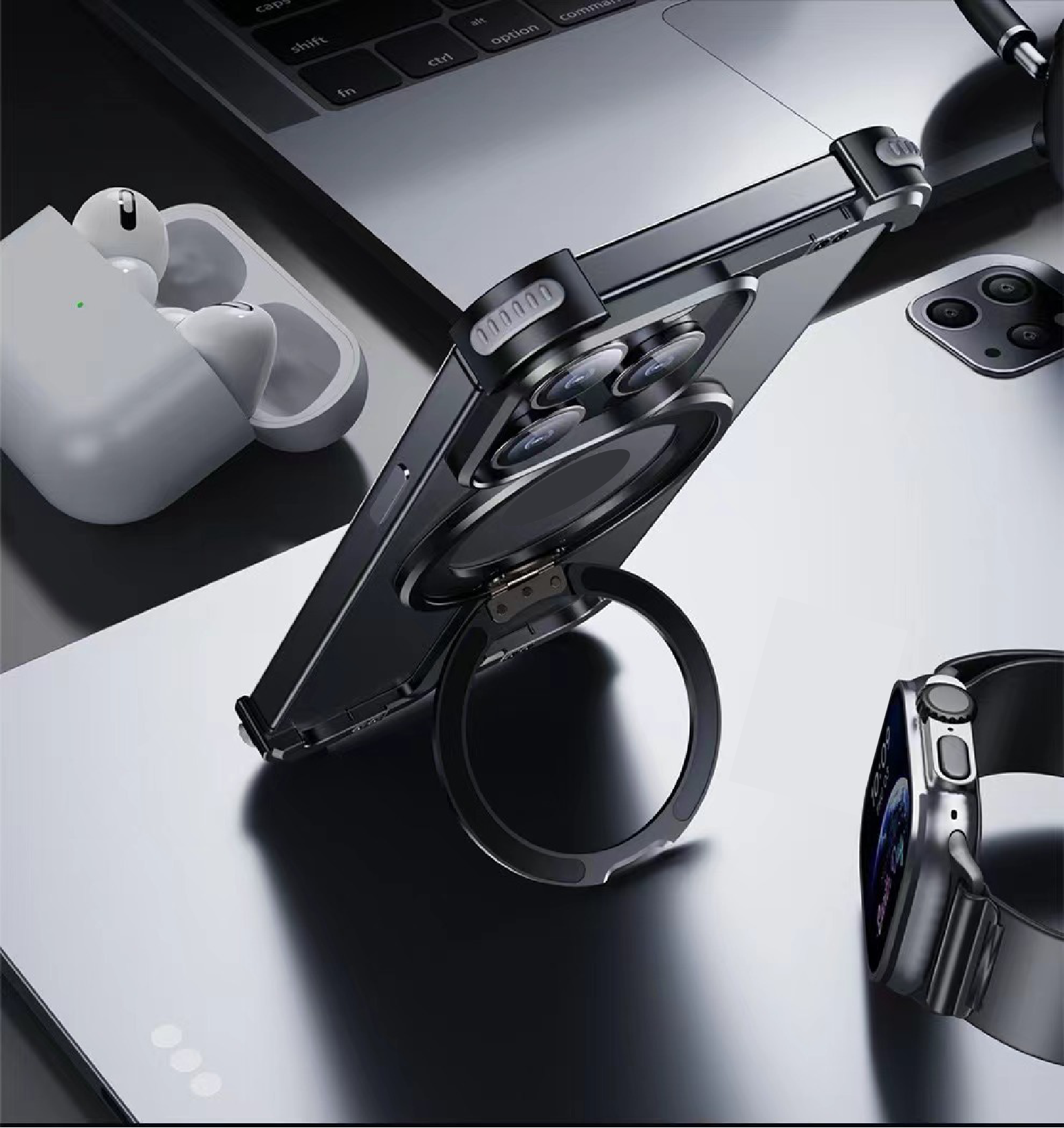 π-shaped Metal Magnetic Mobile Phone Case