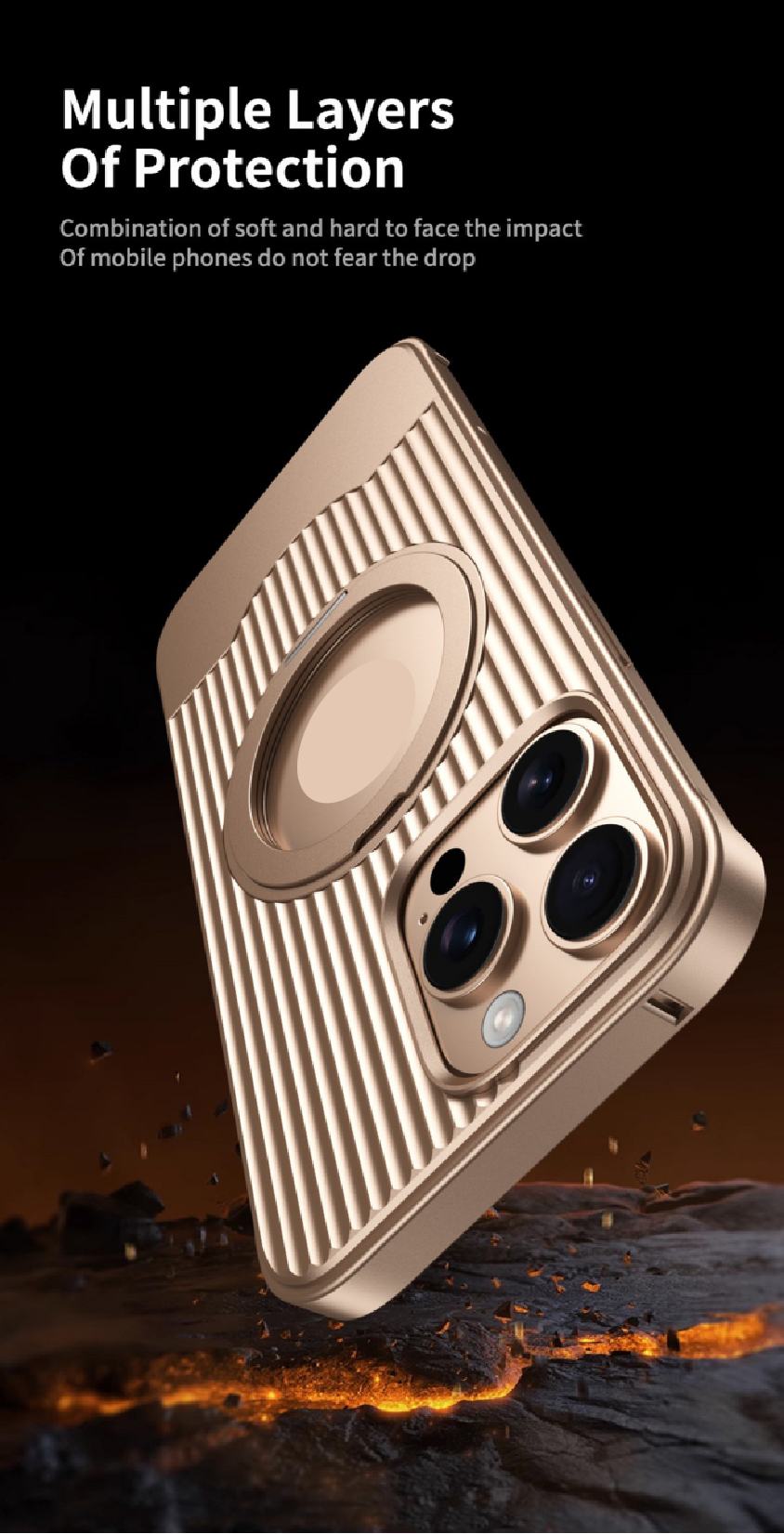 Luggage Style Telescopic Bracket Metal Magnetic Phone Case